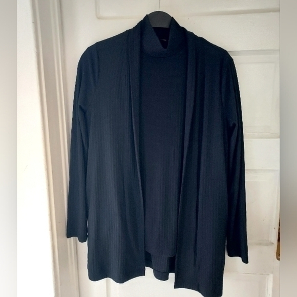 Lands End Everyday Cardigan & Long Sleeve  2 Pc Set